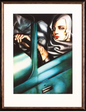 Tamara Lempicka (1894 Warsaw - 1980 Cuernavaca), Self-portrait in a green Bugatti
