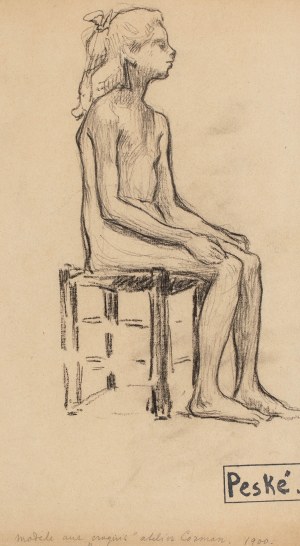 Jean Peské (1870 Golta/Ukraine-1949 Le Mans), Study of a Girl, 1900