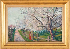 Wilhelm Tyszkowski (1878 Paradise - 1939 Piasnica), In a spring orchard, 1918