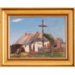 Wilhelm Tyszkowski (1878 Raj - 1939 Piaśnica), Karwia - pejzaż wiejski z chatą, 1921