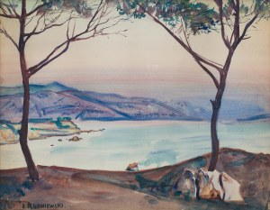 Jerzy Rupniewski (1888 Warsaw-1950 Świecie), Landscape with a Lake