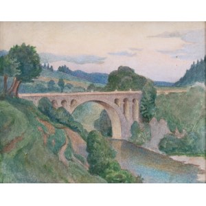 Maria Chybińska (1876 Kraków-1958 Poznań), Pejzaż z mostem