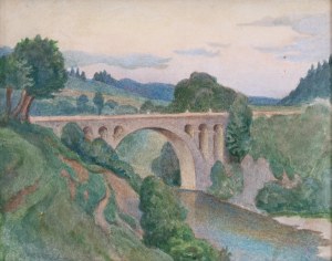 Maria Chybińska (1876 Kraków-1958 Poznań), Landscape with a bridge