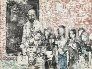 Maciej Lachur (1927 Zagórze - 2008 Otwock), Korczak and His Children, from the series 