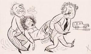 Jerzy Flisak (1930 Warsaw - 2008 there), Po melanżu, proj. illustrations for 