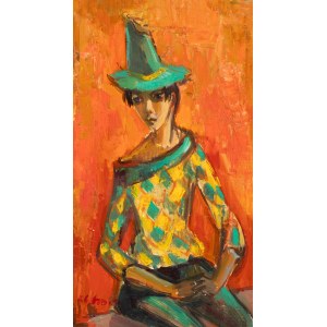 Katarzyna Librowicz (1912 Warszawa - 1991 Paryż), Portret chłopca w zielonym kapeluszu