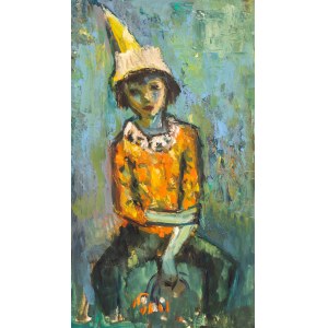 Katarzyna Librowicz (1912 Warszawa - 1991 Paryż), Portret chłopca w żółtym kapeluszu