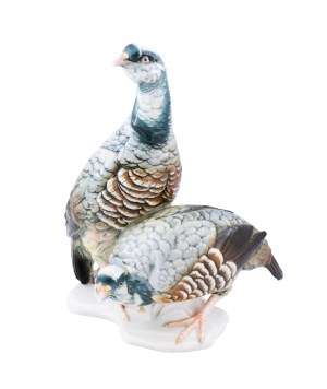 Figure of quail, Karl Ens, Volkstedt, Thuringia, circa 1920.