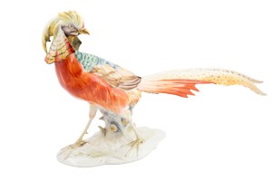Pheasant statue, designed by Karl Tuttler, Hutschenreuter, 1st half of the 20th century.