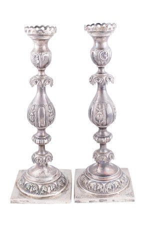 A pair of candlesticks, M. Sztern, Warsaw, 1875