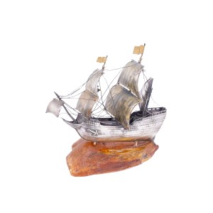 Model XVII-wiecznego żaglowca (fleuty), XX w.