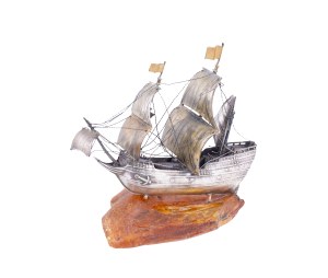 Model of a 17th-century sailing ship (fleuta), 20th century.