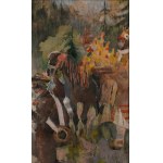 Kazimierz SICHULSKI (1879 - 1942), Wesele huculskie - praca dwustronna
