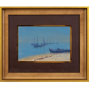 Soter JAXA-MAŁACHOWSKI (1867 - 1952), Łodzie przy brzegu, 1921