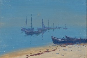Soter JAXA-MAŁACHOWSKI (1867 - 1952), Boats by the Shore, 1921
