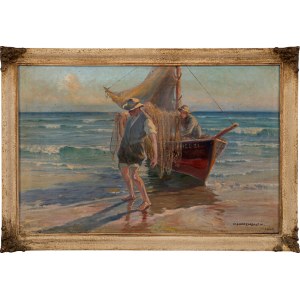 Wawrzyniec CHOREMBALSKI (1888 - 1965), Powrót rybaków, 1949