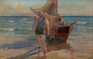 Wawrzyniec CHOREMBALSKI (1888 - 1965), Return of the fishermen, 1949