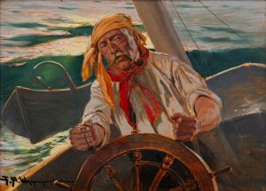 Feliks Michał WYGRZYWALSKI (1875 - 1944), Helmsman - self-portrait