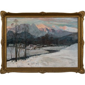 Michał STAŃKO (1901 - 1969), Giewont o zachodzie słońca, 1962