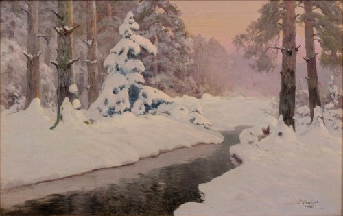 Wiktor KORECKI (1890 - 1980), Potok w zimie, 1930