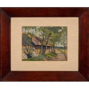 Hanna RUDZKA-CYBISOWA (1897 - 1988), Chaty przy drodze - Ostrówki, 1918