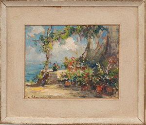 Eugeniusz DZIERŻENCKI (1905 - 1990), Terrace on Capri, 1960