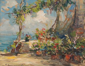 Eugeniusz DZIERŻENCKI (1905 - 1990), Terrace on Capri, 1960