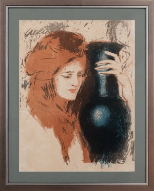 Theodore AXENTOWICZ (1859 - 1938), Woman with a vase