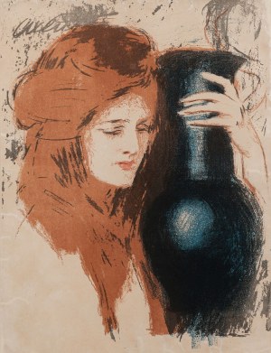 Theodore AXENTOWICZ (1859 - 1938), Woman with a vase