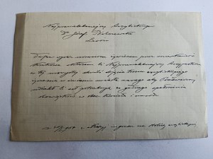 LETTER TO ARCHBISHOP JOZEF BILCZEWSKI LVIV 1907