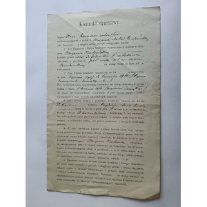 KONTRAKT DZIERŻAWY, NOWY SĄCZ 1907 R