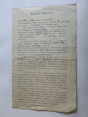 LEASE CONTRACT, NEW SACZ 1907