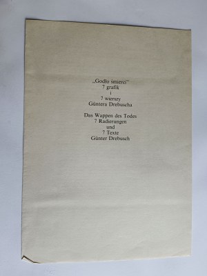 GUNTER DREBUSCH, GRAPHICS PORTFOLIO, 7 PIECES, POEMS IN POLISH AND GERMAN, PUBLISHING HOUSE SOCIALNY KOMITET ODNOWY ZABYTKÓW KRAKOWA 1988