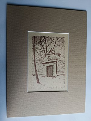 JOZEF PIETRASZEWSKI, SANDOMIERZ, CHURCH GATE, PEN VIEW, LITHOGRAPH