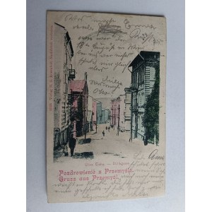 PRZEMYŚL ULICA CICHA, DŁUGI ADRES, STEMPEL, ZNACZEK, 1900 R
