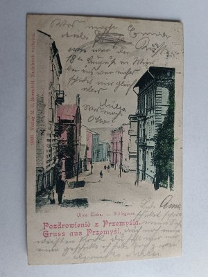 THINK QUIET STREET, LONG ADDRESS, STAMP, STAMP, 1900