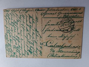 WARSAW WARSCHAU KOMMANDANTUR, STAMP 1917