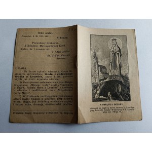 MODLITEWNIK KRAKÓW KOŚCIÓŁ KS MISJONARZY LITANIA DO NAJŚWIĘTSZEJ MARII PANNY Z LOURDES 1937 R, KS STEFAN MAZANEK