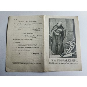 OBRAZEK W. O. SEBASTJAN WOLICKI, KRAKÓW KS DR JAN KORZONKIEWICZ 1929 R
