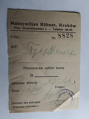 KWIT KRAKOW MAKSYMILJAN RUBNER, STAMP