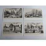 ZESTAW 9 POCZTÓWEK GDAŃSK W STAREJ RYCINIE, BIBLIOTEKA GDAŃSKA