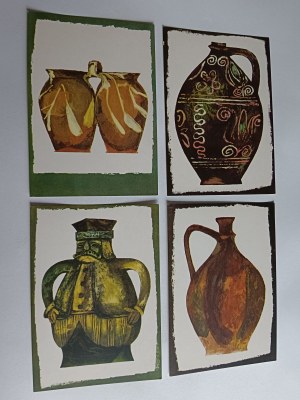 SET OF 9 POSTCARDS FOLK CERAMICS OF KRAKOWSKIE VOIVODESHIP