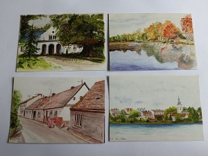 SET OF 6 POSTCARDS PSZCZEW IN WATERCOLORS BY WŁADYSŁAWA LUKOWSKA, PSZCZEW 1997