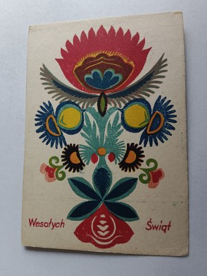 CUTOUT OF ŁOWICKA ŁOWICZ, FOLKLORE, WYD POSTĘP SOSNOWIEC STAMP