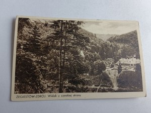 ŻEGIESTÓW ZDRÓJ VIEW FROM THE CZECH SIDE 1938, STAMP, STAMPED