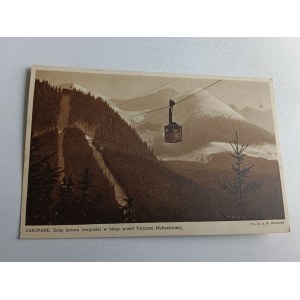ZAKOPANE KOLEJ LINOWA WAGONIKI TURNIE MYŚLENICKIE STEMPEL ZNACZEK 1937 R