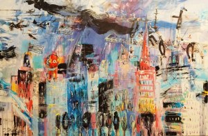Dariusz Grajek, Builders and planes over New York City, 2025