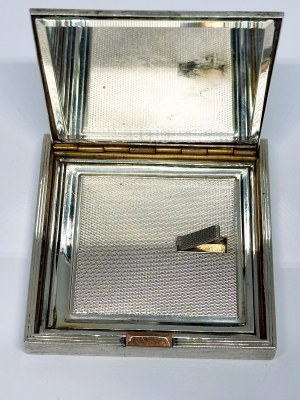 Silver powder box in original case