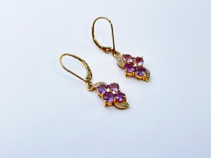 Gold 9K/375 Earrings with Amethysts
