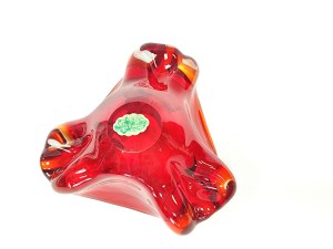 Murano glass ashtray with label